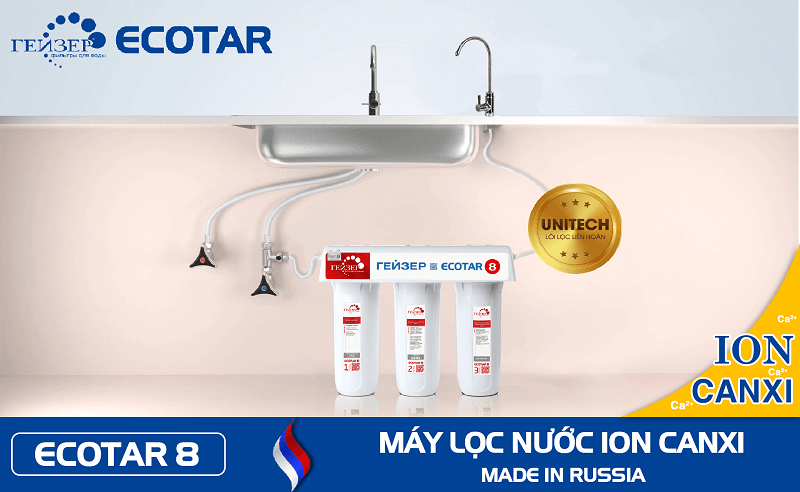 Ưu điểm vượt trội của máy lọc nước Ion Canxi Geyser Ecotar 8