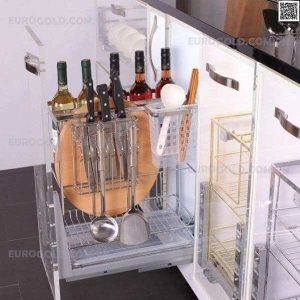 Giá dao thớt nan dẹt inox mờ Eurogold-EP20