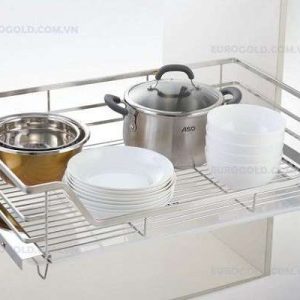 Giá xoong nồi inox mờ âm tủ Eurogold-EP75B