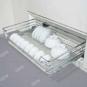 Kệ bát đĩa đa năng inox nan tròn Grob-CR304-91