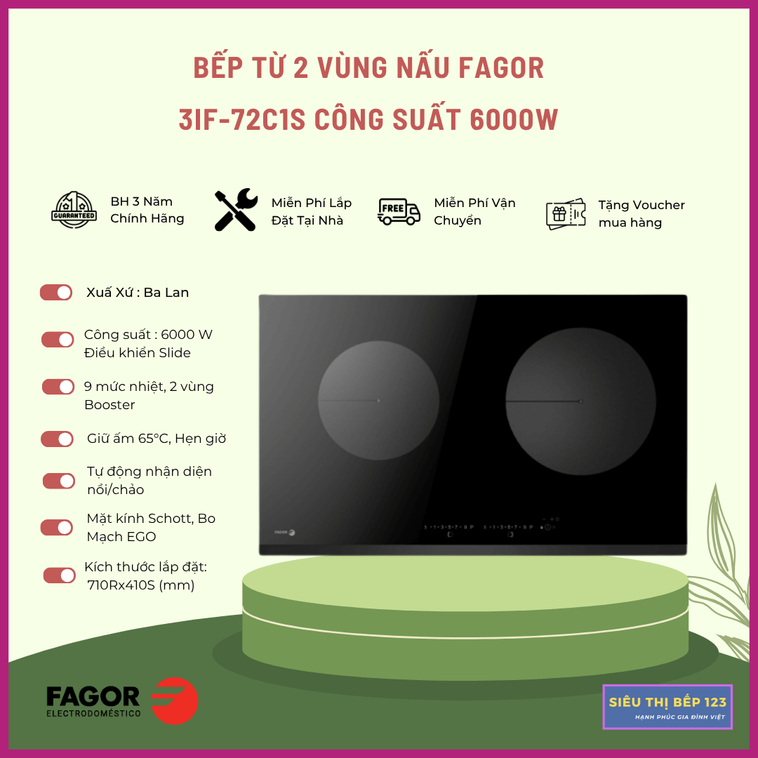 BẾP TỪ FAGOR 3IF-72C1S – Nhập Khẩu Ba Lan nguyên chiếc