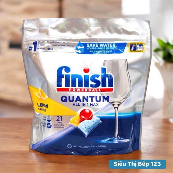 VIÊN RỬA BÁT FINISH QUANTUM 21 VIÊN - 12 CHỨC NĂNG