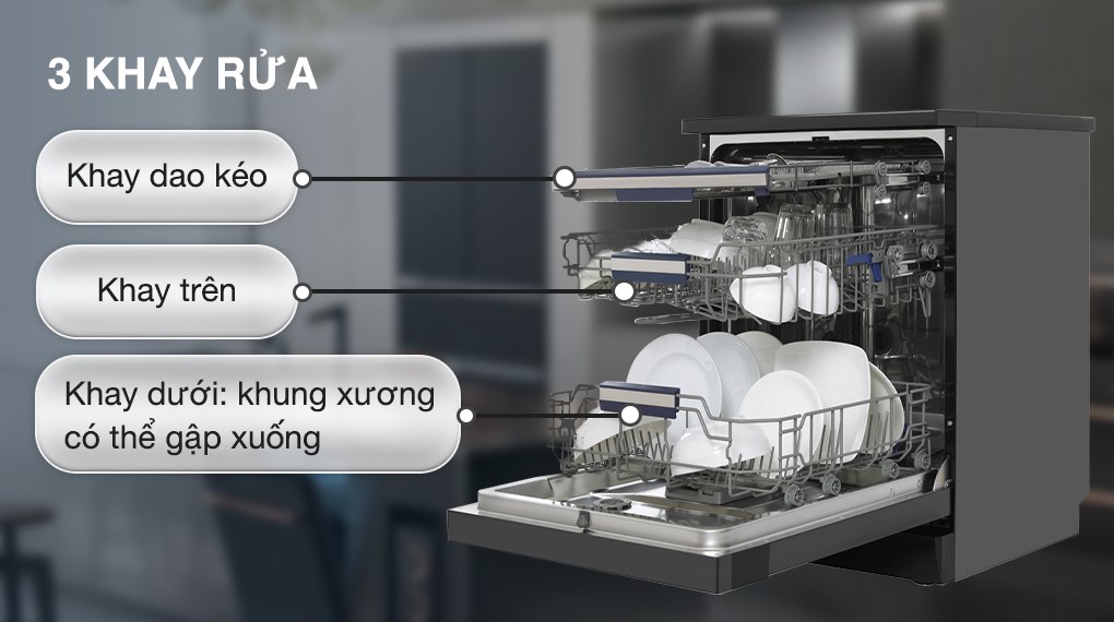 Máy Rửa Bát Hafele HDW-F605B 535.29.660 với 14 bộ 9 Máy Rửa Bát Hafele HDW-F605B 535.29.660 với 14 bộ