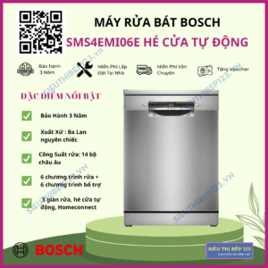 MÁY RỬA BÁT BOSCH SMS4EMI06E SERIE 4 VỚI 14 BỘ